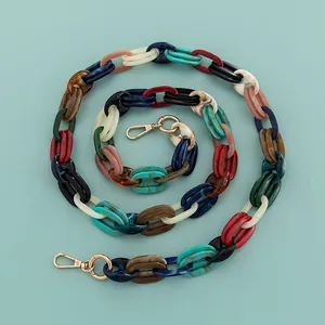 Acrylic Bag Chain Strap Colorful Alloy Buckle DIY Replacement Shoulder Handbag Marble Texture Fashion Women