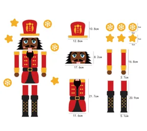 Detail showing individual components and sizes of the Nutcracker Christmas magnet set