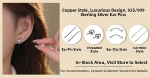 Detailed views of four blue sapphire earring styles including studs, hoops and threaders