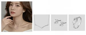Macro detail of S925 sterling silver heart jewelry set featuring textured floral patterns