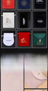 Detailed view of high-quality velvet jewelry pouches with neat stitching and metal snaps
