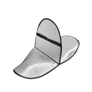 Silver heat-resistant electric bike seat cover with reflective foil and grid texture