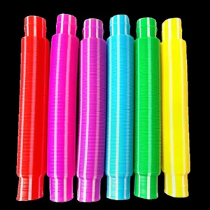 Set of 6 colorful flexible pop tubes sensory fidget toys for stress relief in vibrant colors