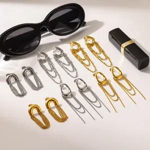 Elegante Kollektion von Quasten-Ohrringen aus Gold und Silber Edelstahl für Damen