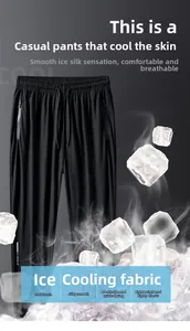 Detail der Herren-Schnelltrocknungshose mit kühlendem Eisseidenstoff und Reißverschluss