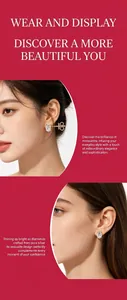 Boucles d'oreilles puces élégantes en moissanite et argent S925 portées par un mannequin