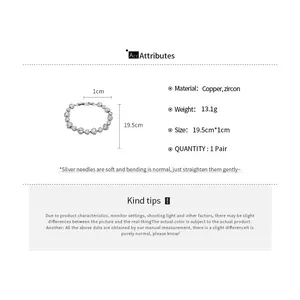 Detailed product specification for the elegant silver flower bracelet with zircon stones.