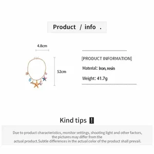 Spécifications détaillées de taille et de matériau pour le collier d'été en résine