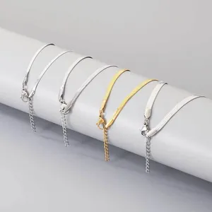 Bracelets chaîne serpent minimalistes en acier inoxydable doré et argenté tendance