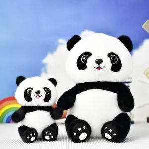 Jouet en Peluche Panda Mignon Poupée Animal en Peluche Douce Porte-Clés Panda Avec Appareil Photo Lunettes Cadeau d'Anniversaire