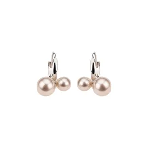 Elegante champagnerfarbene Doppelperlen-Ohrringe mit minimalistischem High-End-Schmuckdesign