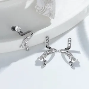 Angel Wings DIY Earring Accessories Polished Copper Silver Plated Water Drop Pendant Handcrafted Jewelry Making Findings Women