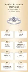 Detailed specifications of the 1ct moissanite halo ring in 925 sterling silver