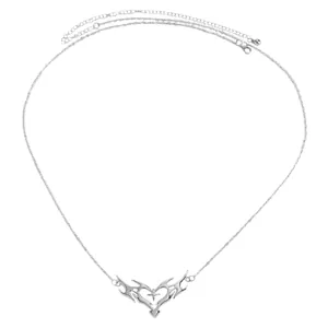 Detailed view of a silver thorn heart pendant waist chain, perfect for y2k spicy girl outfits