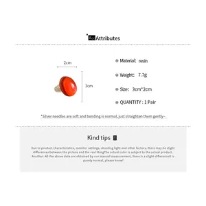 Detailed resin ring attributes showing material, weight, and size specifications