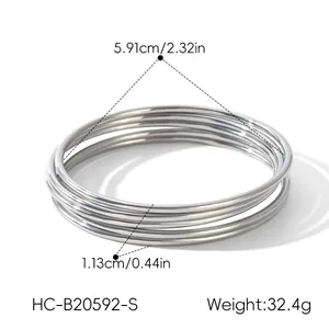 Detailed dimension and weight specifications for stainless steel stackable ring set