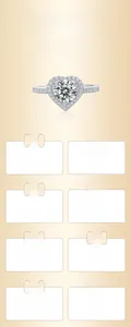 Detailed specs of 925 sterling silver heart ring with 1ct moissanite gemstone