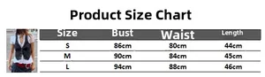 Detailed size chart for slim fit denim vest showing bust, waist, and length measurements