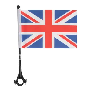 Mini UK Union Jack flag for electric scooter and bicycle handlebars with adjustable clamp