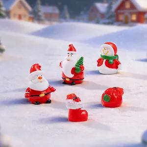 Five-piece Christmas resin miniature set with Santa Claus and Snowman figures
