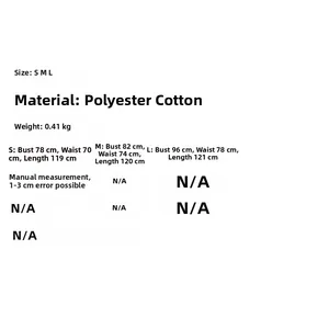 Detaillierte Größentabelle für ärmelloses Maxikleid mit Maßen von S bis L und Materialinfo