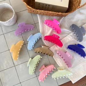 Large Y2K style acetate jelly color hair claw clips for women in multiple vibrant shades