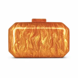 Chic marble pattern acrylic crossbody clutch bag with geometric octagonal design