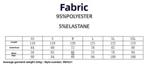 Size guide for slimming deep V-neck dress with fabric specs and body measurements