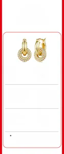Dettaglio orecchini a cerchio in oro e moissanite in argento 925 con 192 pietre