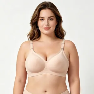 Reggiseno Senza Cuciture Donna Taglie Forti Senza Ferretto Confortevole Supporto Jelly Spalline Regolabili Nylon Intimo