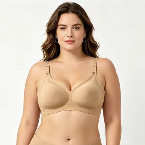 Reggiseno senza cuciture taglie forti color nudo senza ferretto con supporto morbido