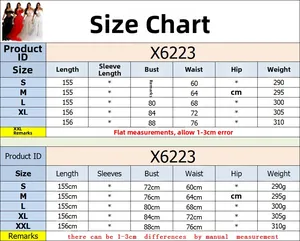Detailed size chart for sleeveless mesh maxi dress showing length bust and waist info