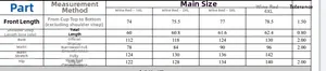 Size chart for plus size burgundy lace lingerie set with detailed measurements