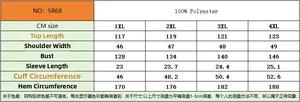 Detailed size guide for women's floral nightgown featuring 1XL-4XL measurements in CM