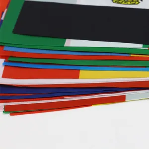 Set of 50 to 200 small international flags on sticks made of durable polyester fabric