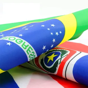 Vibrant Brazil and international hand-held flags made of high-density polyester fabric