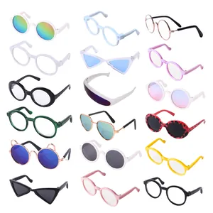 Collection of stylish pet sunglasses and cute heart shaped glasses for cats and dogs