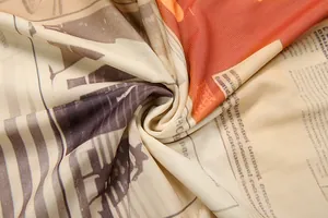 Detailed macro view of vintage newspaper print on breathable micro-mesh fabric texture