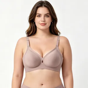 Seamless Jelly Soft Support Bra Wireless For Women Adjustable Detachable Straps Comfortable Invisible Large Cup Lingerie