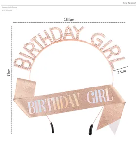 Spécifications de taille détaillées pour l'ensemble serre-tête et écharpe d'anniversaire