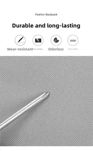 Detail of durable grey fashion backpack fabric showing tear-resistant and wear-proof texture