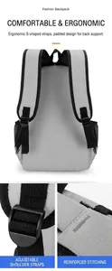 Details ergonomischer S-förmiger Schultergurte und verstärkter Nähte am Wanderrucksack