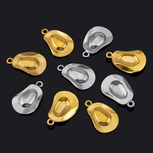 Polished stainless steel cowboy hat pendants in gold and silver for DIY jewelry