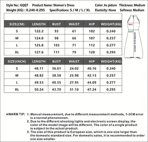 Guide des tailles pour robe en satin sans manches avec mesures en CM et POUCES