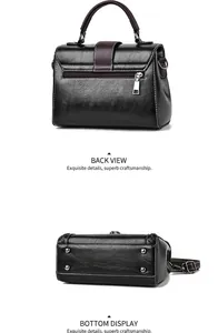 Detail view of the bag back zipper pocket and bottom silver protective rivets