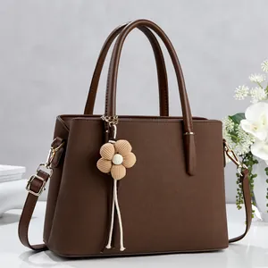 Women Retro Color Block PU Leather Litchi Texture Crossbody Bag And Card Holder Large Capacity Shoulder Handbag With Artificial Pearl Decoration