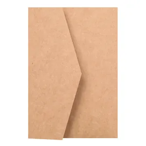 Detailed texture of rustic kraft paper envelope with V-flap closure for invitations
