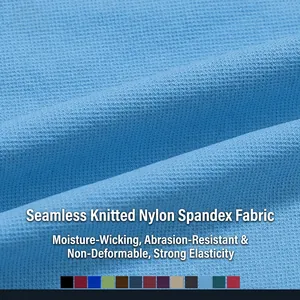 Seamless knitted sky blue yoga bra fabric with breathable honeycomb texture and 13 colors