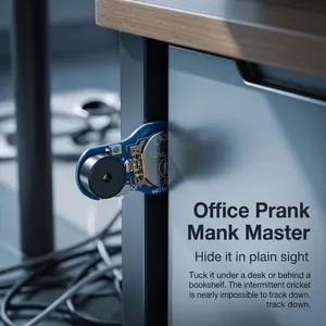 Hidden office prank device with CR2032 battery and PCB board in a desk drawer