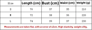 Size guide for sleeveless pleated dress including length, bust, and waist measurements